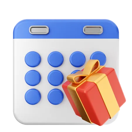 Gift Box Calendar  3D Icon