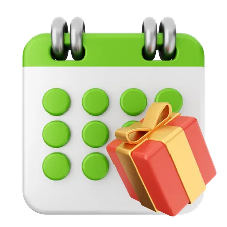 Gift Box Calendar  3D Icon