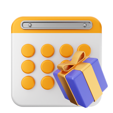 Gift Box Calendar  3D Icon