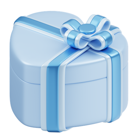 Gift Box Christmas Blue  3D Icon