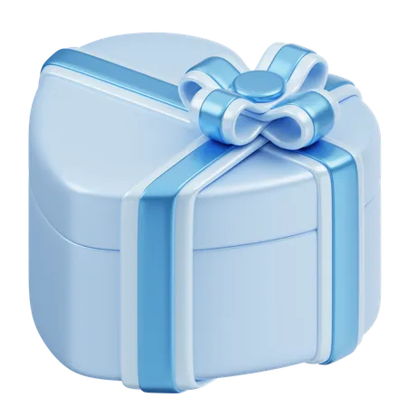 Gift Box Christmas Blue  3D Icon