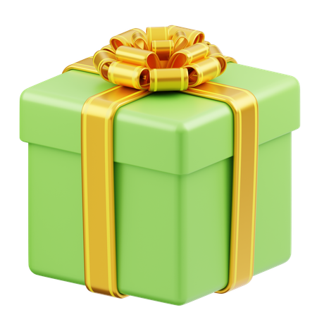 Gift Box Christmas Green  3D Icon