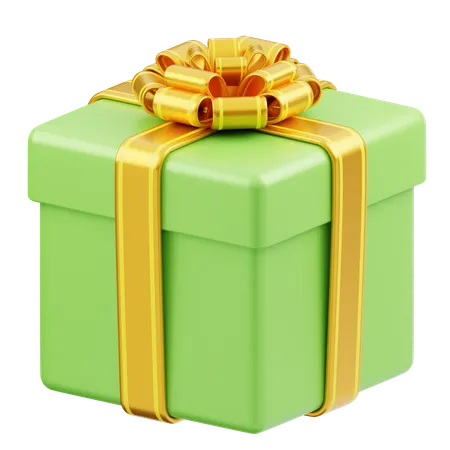 Gift Box Christmas Green  3D Icon