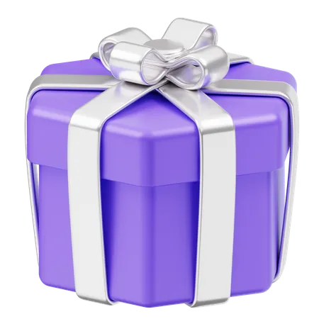 Gift Box Christmas Purple  3D Icon