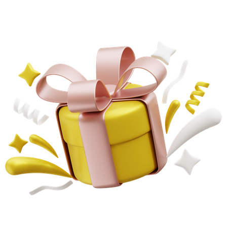 Gift Box Confetti  3D Icon