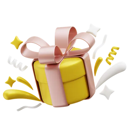 Gift Box Confetti  3D Icon