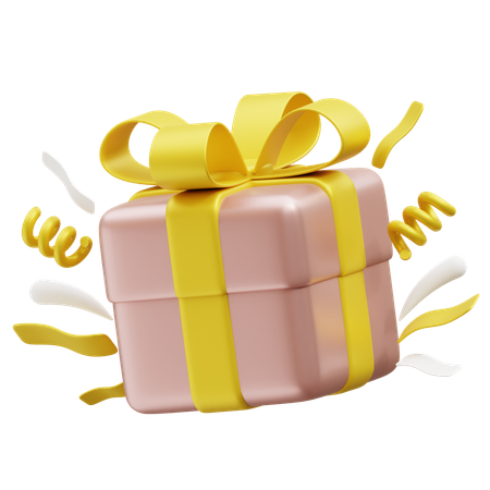 Gift Box Confetti  3D Icon