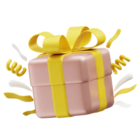 Gift Box Confetti  3D Icon