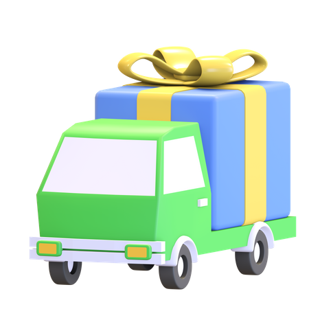 Gift box delivery  3D Illustration