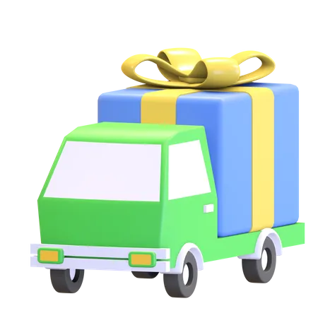 Gift box delivery  3D Illustration