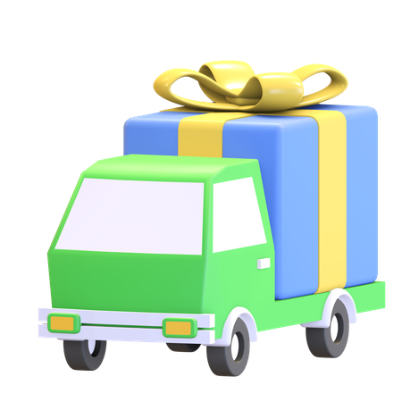 Gift box delivery 3D Illustration