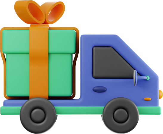Gift Box Delivery  3D Illustration