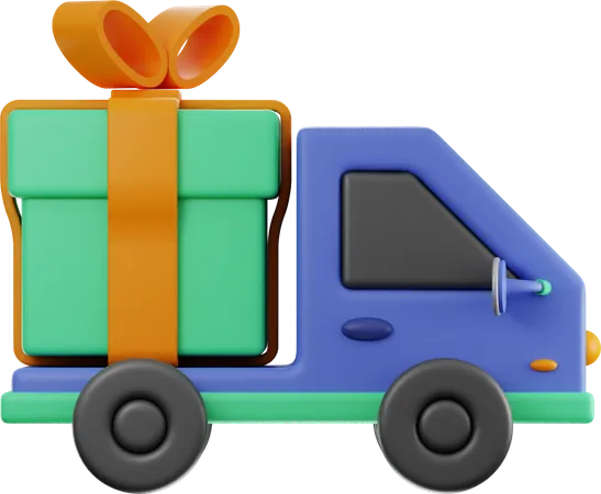 Gift Box Delivery  3D Illustration