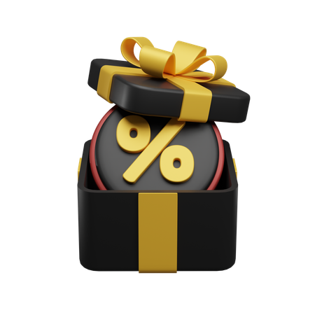 Gift Box Discount  3D Icon