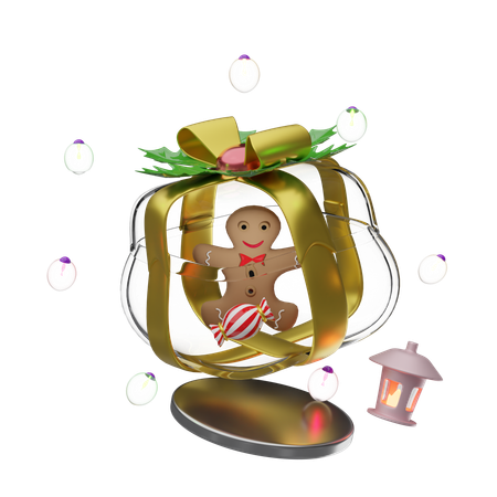 Gift Box Glass Transparent  3D Icon