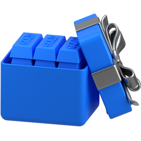 Gift box gold  3D Icon