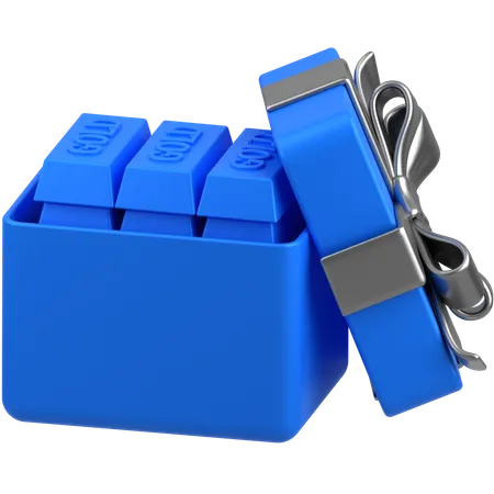 Gift box gold  3D Icon