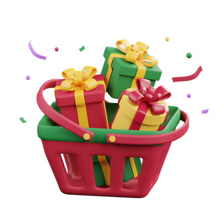 Gift Box in Cart  3D Icon
