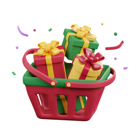 Gift Box in Cart  3D Icon