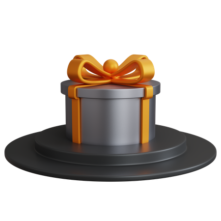 Gift Box On Podium 3D Icon