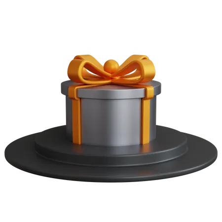 3 D Rendering One Gift Box On The Podium Isolated 3D Icon