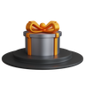 gift box on podium 3d logo