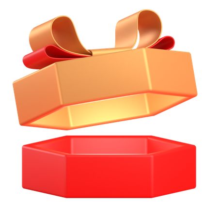 Gift box opened 3D Illustration