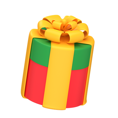 Gift Box Oval  3D Icon