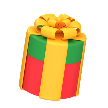 Gift Box Oval  3D Icon