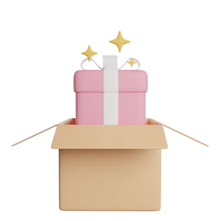 Gift Box Package  3D Icon