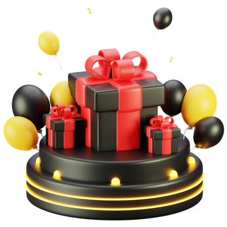Gift Box Podium  3D Icon
