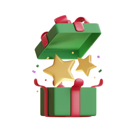 Gift Box Stars  3D Icon