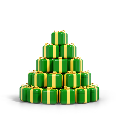 Gift Box Tree 3D Illustration