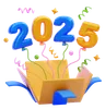 Gift Box with 2025 Balloons