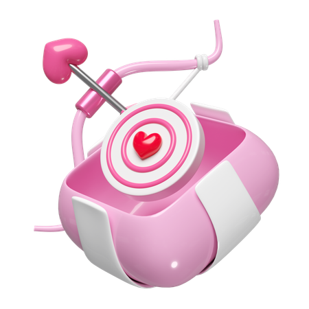 Gift box with bow, arrows  3D Icon