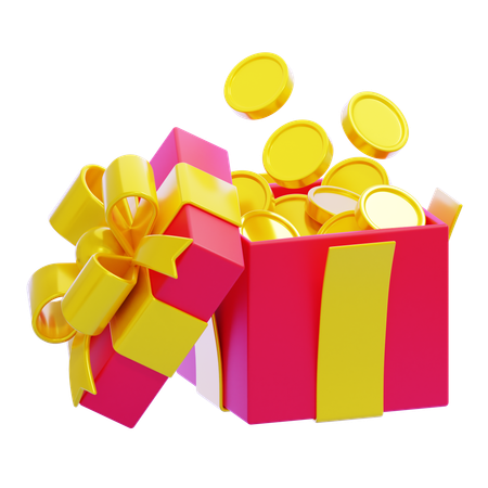 Gift Box with Coin  3D Icon