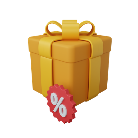 Gift box with discount  3D Illustration