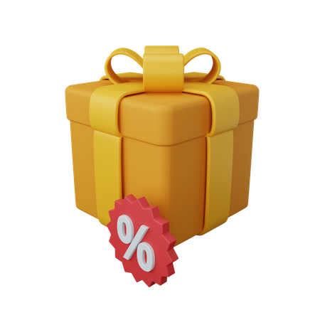 Gift box with discount 3D Illustration