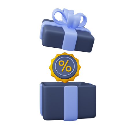 Gift Box With Discount  3D Icon