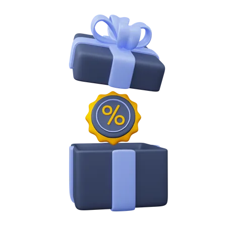Gift Box With Discount  3D Icon