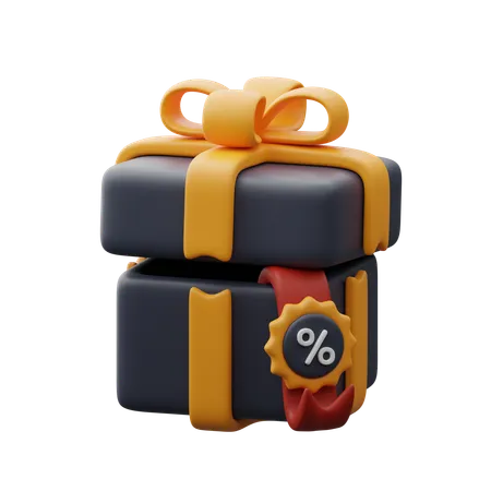 Gift box with discount offer  3D Icon