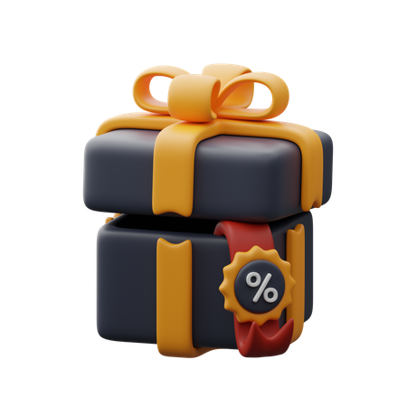 Gift box with discount offer  3D Icon