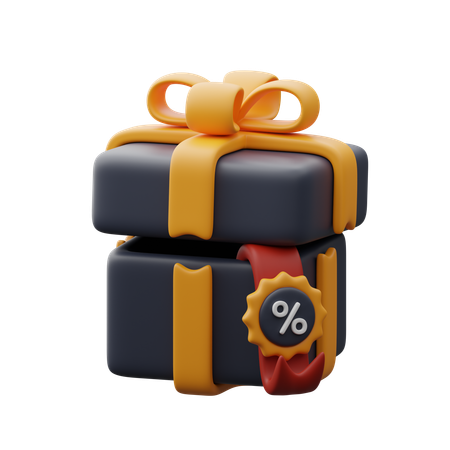 Gift box with discount offer  3D Icon