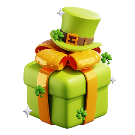 Gift Box With Hat  3D Icon