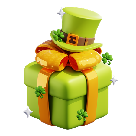 Gift Box With Hat  3D Icon