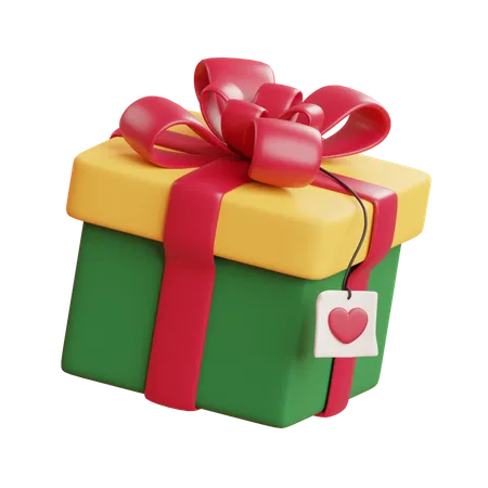 Gift Box With Love Label  3D Icon