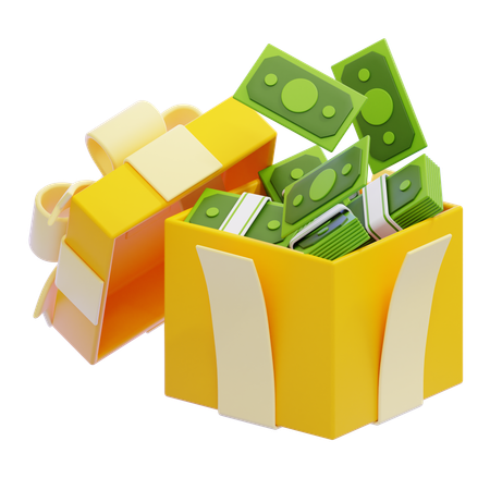 Gift Box with Money  3D Icon