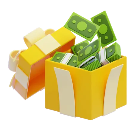 Gift Box with Money  3D Icon