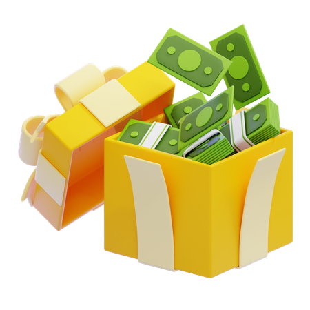 Gift Box with Money  3D Icon