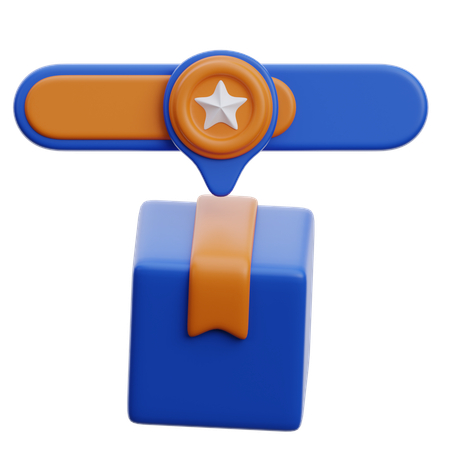 Gift Box With Rating Star Ribbon  3D Icon